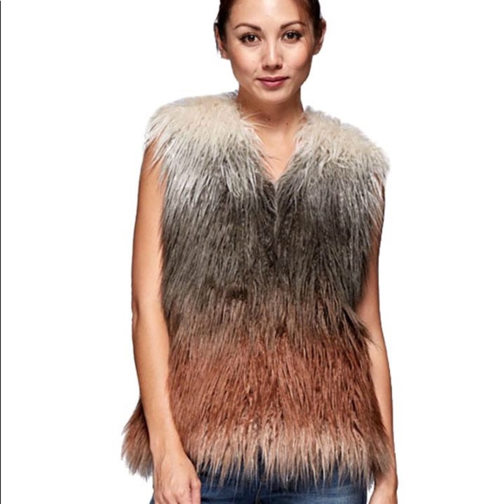 Ombré Faux Fur Vest